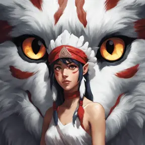 portrait of princess mononoke, 4k, 4k resolution, 8k, Hyper Detailed, Anime by Stanley Artgerm Lau