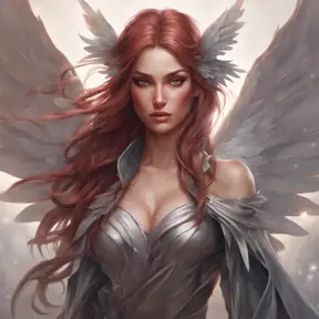 Alluring matte portrait of a beautiful Katarina with wings, 8k, Highly Detailed, Intricate, Half Body, Realistic, Sharp Focus, Volumetric Lighting, Fantasy, Elegant by Stanley Artgerm Lau, Alphonse Mucha, WLOP