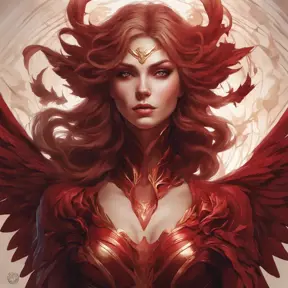 Alluring matte portrait of the beautiful Kayle in dark red, 8k, Highly Detailed, Intricate, Realistic, Sharp Focus, Volumetric Lighting, Fantasy, Elegant by Stanley Artgerm Lau, Alphonse Mucha, WLOP, Stefan Kostic