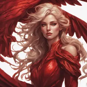 Alluring matte portrait of the beautiful Kayle in dark red, 8k, Highly Detailed, Intricate, Realistic, Sharp Focus, Volumetric Lighting, Fantasy, Elegant by Stanley Artgerm Lau, Alphonse Mucha, WLOP, Stefan Kostic