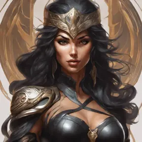 Alluring matte portrait of a beautiful Sivir wearing black leather, 8k, Highly Detailed, Intricate, Half Body, Realistic, Sharp Focus, Volumetric Lighting, Fantasy, Elegant by Stanley Artgerm Lau, Alphonse Mucha, WLOP