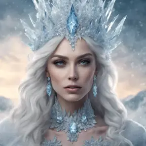 Alluring highly detailed matte portrait of a beautiful ice queen in the style of Stefan Kostic, 8k, High Definition, Highly Detailed, Intricate, Half Body, Realistic, Sharp Focus, Fantasy, Elegant