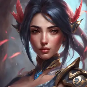 Matte portrait of Irelia from League of Legends with tattoos, 8k, Highly Detailed, Powerful, Alluring, Artstation, Magical, Digital Painting, Photo Realistic, Sharp Focus, Volumetric Lighting, Concept Art by Stanley Artgerm Lau, Alphonse Mucha, Greg Rutkowski