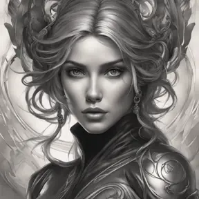 Alluring matte portrait of a beautiful A2 in black leather, 8k, Highly Detailed, Intricate, Half Body, Realistic, Sharp Focus, Volumetric Lighting, Fantasy, Elegant by Stanley Artgerm Lau, Alphonse Mucha, WLOP, Stefan Kostic