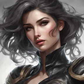 Alluring matte portrait of a beautiful Fiora wearing black leather, 8k, Highly Detailed, Intricate, Half Body, Realistic, Sharp Focus, Volumetric Lighting, Fantasy, Elegant by Stanley Artgerm Lau, Alphonse Mucha, WLOP, Stefan Kostic