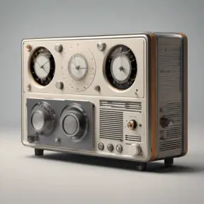 A Time Machine designed by Dieter Rams. stunning industrial design. Natural colors, mid century modern design, 8k, Highly Detailed, Hyper Detailed, Vintage Illustration, Sharp Focus, Smooth, Octane Render, Vector Art