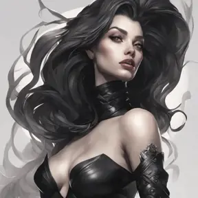 Alluring matte portrait of a fierce beautiful Quinn in black, 8k, Highly Detailed, Intricate, Half Body, Realistic, Sharp Focus, Volumetric Lighting, Fantasy, Elegant by Stanley Artgerm Lau, WLOP, Stefan Kostic