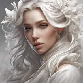 Alluring matte portrait of a beautiful A2 in white, 8k, Highly Detailed, Intricate, Half Body, Realistic, Sharp Focus, Volumetric Lighting, Fantasy, Elegant by Stanley Artgerm Lau, Alphonse Mucha, WLOP, Stefan Kostic