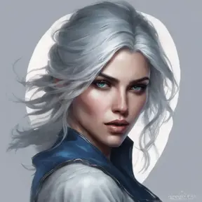 Alluring matte portrait of a beautiful Ciri wearing dark blue, 8k, Highly Detailed, Intricate, Half Body, Realistic, Sharp Focus, Volumetric Lighting, Fantasy, Elegant by Stanley Artgerm Lau, Alphonse Mucha, WLOP, Stefan Kostic