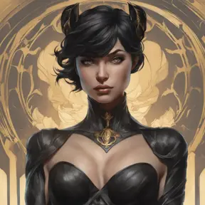 Alluring matte portrait of the beautiful Cassandra Cain in black, 8k, Highly Detailed, Intricate, Realistic, Sharp Focus, Volumetric Lighting, Fantasy, Elegant by Stanley Artgerm Lau, Alphonse Mucha, WLOP, Stefan Kostic