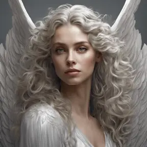 Alluring highly detailed matte portrait of a beautiful angel with shimmering hair in the style of Stefan Kostic, 8k, High Definition, Highly Detailed, Intricate, Half Body, Realistic, Sharp Focus, Fantasy, Elegant