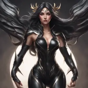 Alluring matte full body portrait of a beautiful Irelia wearing black leather, 8k, Highly Detailed, Intricate, Realistic, Sharp Focus, Volumetric Lighting, Fantasy, Elegant by Stanley Artgerm Lau, WLOP