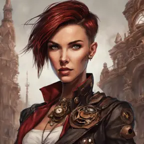 Steampunk portrait of Ruby Rose, Highly Detailed, Intricate, Artstation, Beautiful, Digital Painting, Sharp Focus, Concept Art, Elegant