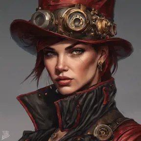 Steampunk portrait of Ruby Rose, Highly Detailed, Intricate, Artstation, Beautiful, Digital Painting, Sharp Focus, Concept Art, Elegant