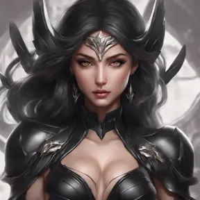 Alluring matte full body portrait of a beautiful Irelia wearing black leather, 8k, Highly Detailed, Intricate, Realistic, Sharp Focus, Volumetric Lighting, Fantasy, Elegant by Stanley Artgerm Lau, WLOP