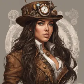 Steampunk portrait of Madison Beer, Highly Detailed, Intricate, Artstation, Beautiful, Digital Painting, Sharp Focus, Concept Art, Elegant