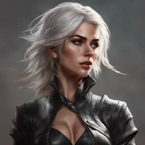 Alluring matte portrait of a beautiful Ciri wearing black leather, 8k, Highly Detailed, Intricate, Half Body, Realistic, Sharp Focus, Volumetric Lighting, Fantasy, Elegant by Stanley Artgerm Lau, WLOP