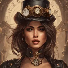 Steampunk portrait of Eiza González, Highly Detailed, Intricate, Artstation, Beautiful, Digital Painting, Sharp Focus, Concept Art, Elegant