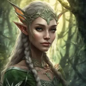 Closeup of a beautiful female fantasy forest elf, Highly Detailed, Intricate, Epic, Digital Painting, Realistic, Smooth, Volumetric Lighting, Concept Art, Elegant