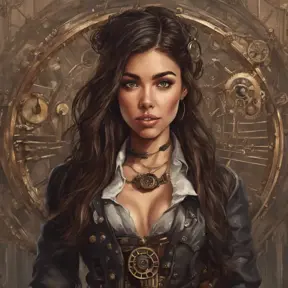 Steampunk portrait of Madison Beer, Highly Detailed, Intricate, Artstation, Beautiful, Digital Painting, Sharp Focus, Concept Art, Elegant