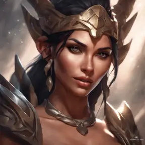 Alluring matte portrait of a beautiful Nidalee in the style of Stefan Kostic, 8k, Highly Detailed, Intricate, Half Body, Realistic, Sharp Focus, Volumetric Lighting, Fantasy, Elegant by Stanley Artgerm Lau, Greg Rutkowski