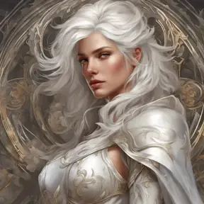 Alluring highly detailed matte portrait of a beautiful white haired paladin girl in the style of Stefan Kostic, 8k, High Definition, Highly Detailed, Intricate, Half Body, Realistic, Sharp Focus, Fantasy, Elegant by Stanley Artgerm Lau, Alphonse Mucha, Greg Rutkowski