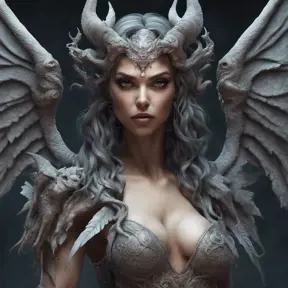 Alluring highly detailed matte portrait of a beautiful winged succubus in the style of Stefan Kostic, 8k, High Definition, Highly Detailed, Intricate, Half Body, Realistic, Sharp Focus, Fantasy, Elegant