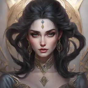 Alluring matte closeup portrait of a beautiful Morgana, 8k, Highly Detailed, Intricate, Realistic, Sharp Focus, Volumetric Lighting, Fantasy, Elegant by Stanley Artgerm Lau, WLOP