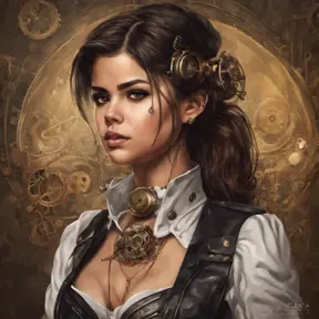 Steampunk portrait of Selena Gomez, Highly Detailed, Intricate, Artstation, Beautiful, Digital Painting, Sharp Focus, Concept Art, Elegant