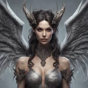 Alluring highly detailed matte portrait of a beautiful winged succubus in the style of Stefan Kostic, 8k, High Definition, Highly Detailed, Intricate, Half Body, Realistic, Sharp Focus, Fantasy, Elegant