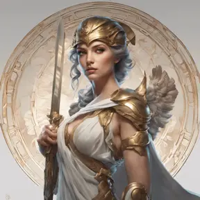 Alluring matte portrait of the beautiful Athena with daggers, 8k, Highly Detailed, Intricate, Realistic, Sharp Focus, Volumetric Lighting, Fantasy, Elegant by Stanley Artgerm Lau, Alphonse Mucha, WLOP