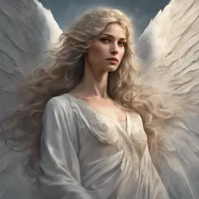 Alluring highly detailed matte portrait of a beautiful angel with shimmering hair in the style of Stefan Kostic, 8k, High Definition, Highly Detailed, Intricate, Half Body, Realistic, Sharp Focus, Fantasy, Elegant