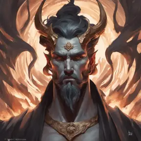 Matte portrait of a fierce Hades, god of the underworld, 4k, Highly Detailed, Hyper Detailed, Powerful, Artstation, Vintage Illustration, Digital Painting, Sharp Focus, Smooth, Concept Art by Stanley Artgerm Lau, Alphonse Mucha, Greg Rutkowski