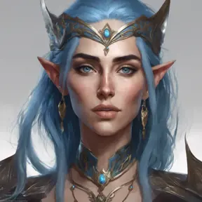 D&D concept art of gorgeous elven woman with blue hair in the style of Stefan Kostic, 8k, High Definition, Highly Detailed, Intricate, Half Body, Realistic, Sharp Focus, Fantasy, Elegant by WLOP