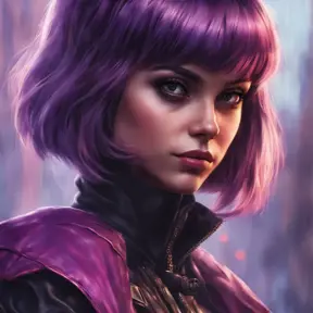 Alluring matte portrait of a beautiful Hit-Girl in the style of Stefan Kostic, 8k, Highly Detailed, Intricate, Half Body, Realistic, Sharp Focus, Volumetric Lighting, Fantasy, Elegant by Stanley Artgerm Lau, Greg Rutkowski