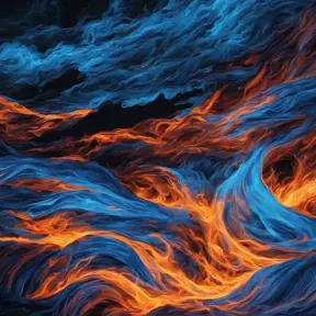 Blue fire at night, Vibrant Colors