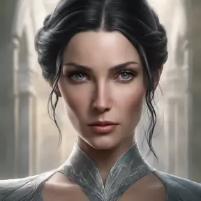 Alluring matte portrait of a beautiful Arwen in the style of Stefan Kostic, 8k, Highly Detailed, Intricate, Half Body, Realistic, Sharp Focus, Volumetric Lighting, Fantasy, Elegant by Stanley Artgerm Lau, Greg Rutkowski