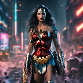 Photo of cyberpunk wonder woman, 8k, Sci-Fi