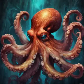 Octopus, Highly Detailed, Intricate, Gothic, Volumetric Lighting, Color Splash, Vibrant Colors, Ink Art, Fantasy, Dark by Stanley Artgerm Lau