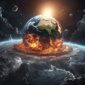 Earth going through cycles of creation and destruction, 4k