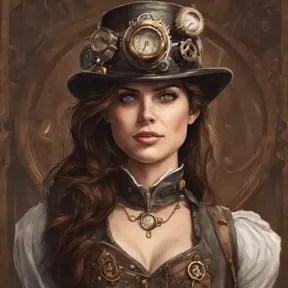 Steampunk portrait of Alexandra Daddario, Highly Detailed, Intricate, Artstation, Beautiful, Digital Painting, Sharp Focus, Concept Art, Elegant