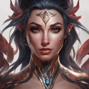 Matte portrait of Irelia with tattoos, 8k, Highly Detailed, Powerful, Alluring, Artstation, Magical, Digital Painting, Photo Realistic, Sharp Focus, Volumetric Lighting, Concept Art by Stanley Artgerm Lau, Alphonse Mucha, Greg Rutkowski