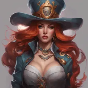 Matte portrait of Miss Fortune with tattoos, 8k, Highly Detailed, Alluring, Artstation, Magical, Digital Painting, Volumetric Lighting, Concept Art by Stanley Artgerm Lau, Alphonse Mucha, Greg Rutkowski