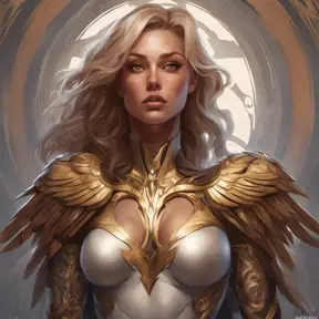 Matte portrait of Kayle with tattoos, 8k, Highly Detailed, Powerful, Alluring, Artstation, Magical, Digital Painting, Photo Realistic, Sharp Focus, Volumetric Lighting, Concept Art by Stanley Artgerm Lau, Alphonse Mucha, Greg Rutkowski