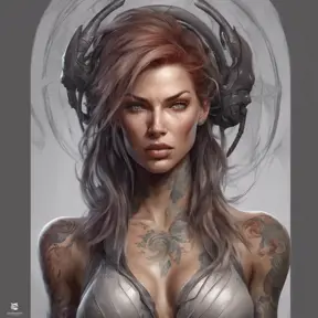 Matte portrait of Sarah Kerrigan with tattoos, 8k, Highly Detailed, Powerful, Alluring, Artstation, Magical, Digital Painting, Photo Realistic, Sharp Focus, Volumetric Lighting, Concept Art by Stanley Artgerm Lau, Alphonse Mucha, Greg Rutkowski