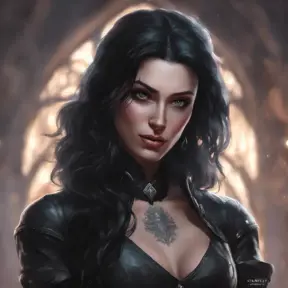 Matte portrait of Yennefer with tattoos, 8k, Highly Detailed, Alluring, Artstation, Bokeh effect, Sharp Focus, Volumetric Lighting, Concept Art by Stanley Artgerm Lau, Greg Rutkowski