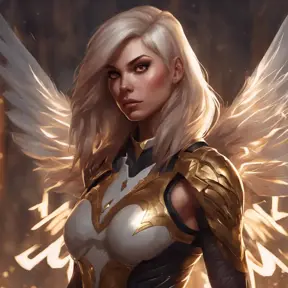 Matte portrait of Kayle with tattoos, 8k, Highly Detailed, Alluring, Artstation, Bokeh effect, Sharp Focus, Volumetric Lighting, Concept Art by Stanley Artgerm Lau, Greg Rutkowski