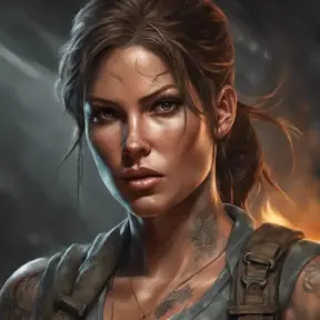 Matte portrait of Lara Croft with tattoos, 8k, Highly Detailed, Powerful, Alluring, Artstation, Magical, Digital Painting, Photo Realistic, Sharp Focus, Volumetric Lighting, Concept Art by Stanley Artgerm Lau, Alphonse Mucha, Greg Rutkowski