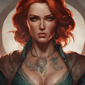 Matte portrait of Triss Merigold with tattoos, 8k, Highly Detailed, Powerful, Alluring, Artstation, Magical, Digital Painting, Photo Realistic, Sharp Focus, Volumetric Lighting, Concept Art by Stanley Artgerm Lau, Alphonse Mucha, Greg Rutkowski