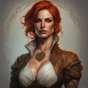 Matte portrait of Triss Merigold with tattoos, 8k, Highly Detailed, Powerful, Alluring, Artstation, Magical, Digital Painting, Photo Realistic, Sharp Focus, Volumetric Lighting, Concept Art by Stanley Artgerm Lau, Alphonse Mucha, Greg Rutkowski